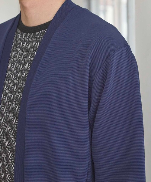 UNION STATION（ユニオンステーション）の「カットカルゼボタンレス 7分袖カーディガン（カーディガン/ボレロ・メンズ・ベージュ/ネイビー/ブラック・M/L/LL）」の18枚目の写真