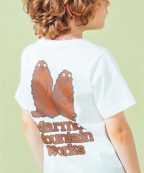 MARMOT（マーモット）の「【別注】Marmot / Kids Marmot Animal T-shirt 2025SS（110～150cm）（Tシャツ/カットソー・キッズ・ホワイト/グリーン/アッシュグレー・110/130/150）」の4枚目の写真