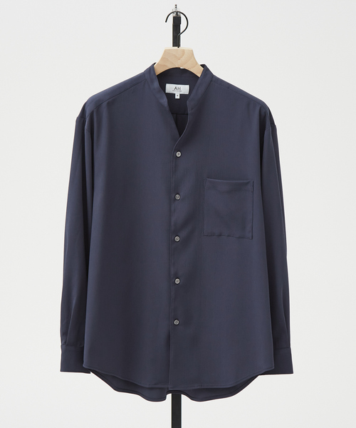 AH ABAHOUSE（エーエイチアバハウス）の「【AH ABAHOUSE】楊柳 キーネック 長袖シャツ / Vネックシャツ（シャツ/ブラウス・メンズ・ダークネイビー/ホワイト/グレイッシュベージュ/ダークグリーン・48/46）」の13枚目の写真