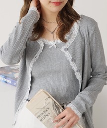 ROOPTOKYO（ループトウキョウ）の「レースキャミソール付きカーディガン（アンサンブル）」