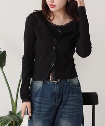 ROOPTOKYO（ループトウキョウ）の「レースキャミソール付きカーディガン（アンサンブル）」