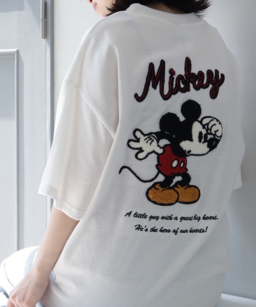 Disney(ディズニー)の「【Disney/ディズニー】サガラ刺繍ハーフスリーブTシャツ(Tシャツ/カットソー・メンズ・ブラック/オフホワイト/オートミール/スミクロ・LL/M/L)」の16枚目の写真