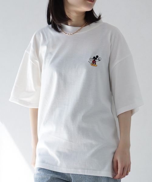 Disney(ディズニー)の「【Disney/ディズニー】サガラ刺繍ハーフスリーブTシャツ(Tシャツ/カットソー・メンズ・ブラック/オフホワイト/オートミール/スミクロ・LL/M/L)」の18枚目の写真
