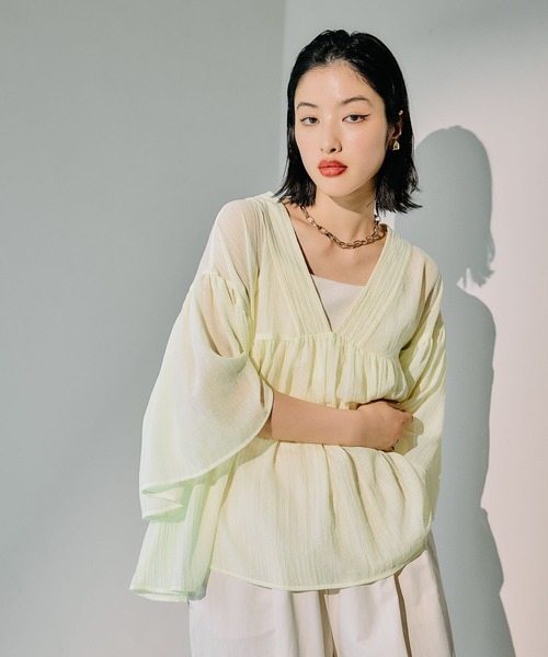 ZOJIRU様 セール】たっぷりギャザーVブラウス 242753（シャツ/ブラウス