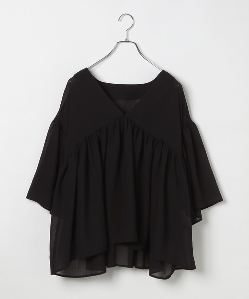 LEPSIM（レプシィム）の「たっぷりギャザーVブラウス 242753（シャツ