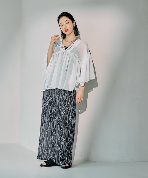 未使用の様子 FELIPE OLIVEIRA BAPTISTA ブラウス LEPSIM｜たっぷりギャザーVブラウス | Rakuten Fashion(楽天