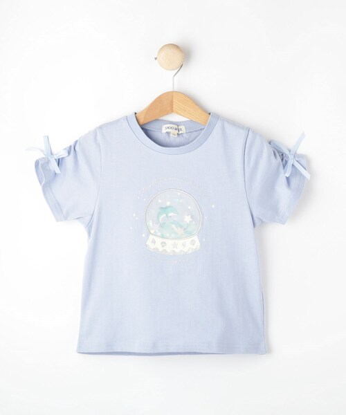 SHOO・LA・RUE(シューラルー)の「【100-150cm】スノードームオーガンジーTシャツ(Tシャツ/カットソー・キッズ・サックスブルー/パープル/オフホワイト・15 /14/13/12/11/10)」の2枚目の写真
