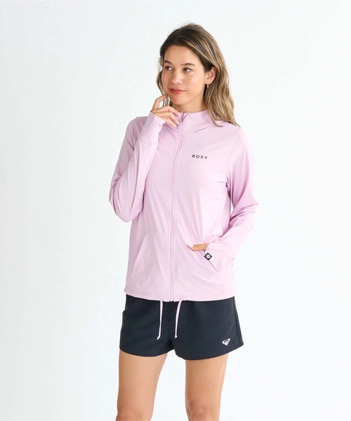 ROXY(ロキシー)の「AURORA /ロキシー長袖ジップアップパーカーラッシュガード(水着)(ラッシュガード・レディース・ホワイト/ブラック/ブラウン/ピンク/ブラック系その他/ホワイト系その他・SMALL/MEDIUM/LARGE)」の6枚目の写真