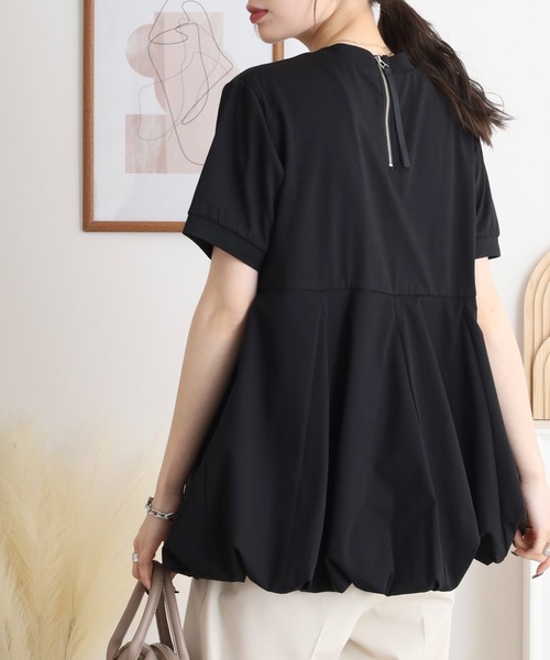 Anna Nicola(アンナニコラ)の「Anna Nicola ふんわりバルーンシルエット 半袖カットソー(Tシャツ/カットソー・レディース・ブラック/グレー/オフホワイト・38)」の13枚目の写真