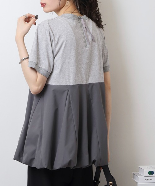 Anna Nicola(アンナニコラ)の「Anna Nicola ふんわりバルーンシルエット 半袖カットソー(Tシャツ/カットソー・レディース・ブラック/グレー/オフホワイト・38)」の18枚目の写真