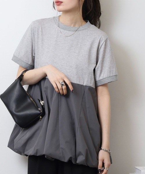 Anna Nicola(アンナニコラ)の「Anna Nicola ふんわりバルーンシルエット 半袖カットソー(Tシャツ/カットソー・レディース・ブラック/グレー/オフホワイト・38)」の17枚目の写真