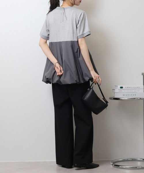 Anna Nicola(アンナニコラ)の「Anna Nicola ふんわりバルーンシルエット 半袖カットソー(Tシャツ/カットソー・レディース・ブラック/グレー/オフホワイト・38)」の21枚目の写真