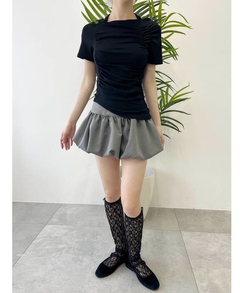 PHILLY（フィリー）の「【PHILLY】ベルトデザインオフショルT（Tシャツ/カットソー・レディース・ブラック/グレー・FREE）」の6枚目の写真