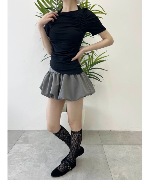 PHILLY（フィリー）の「【PHILLY】ベルトデザインオフショルT（Tシャツ/カットソー・レディース・ブラック/グレー・FREE）」の7枚目の写真