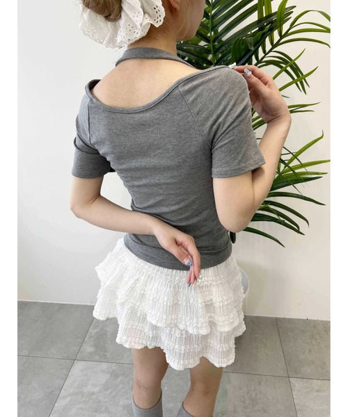 PHILLY（フィリー）の「【PHILLY】ベルトデザインオフショルT（Tシャツ/カットソー・レディース・ブラック/グレー・FREE）」の8枚目の写真