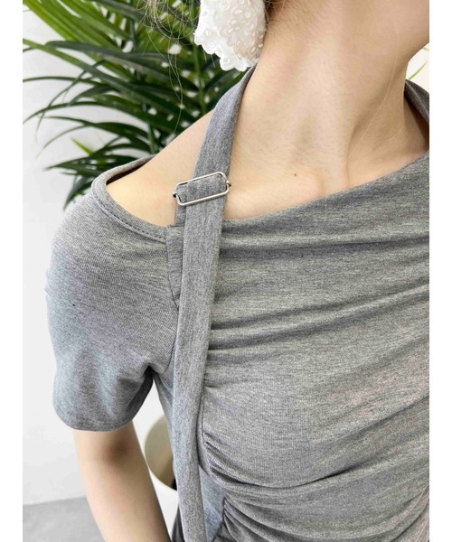 PHILLY（フィリー）の「【PHILLY】ベルトデザインオフショルT（Tシャツ/カットソー・レディース・ブラック/グレー・FREE）」の10枚目の写真