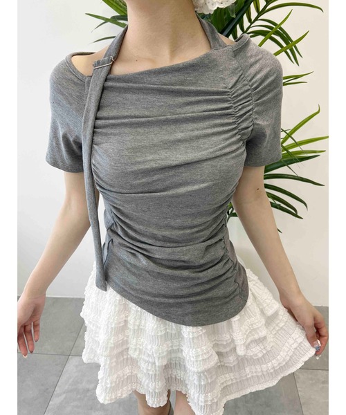 PHILLY（フィリー）の「【PHILLY】ベルトデザインオフショルT（Tシャツ/カットソー・レディース・ブラック/グレー・FREE）」の11枚目の写真