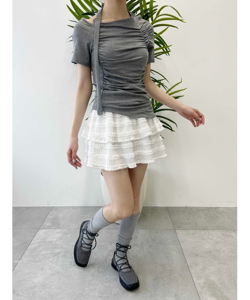 PHILLY（フィリー）の「【PHILLY】ベルトデザインオフショルT（Tシャツ/カットソー・レディース・ブラック/グレー・FREE）」の14枚目の写真