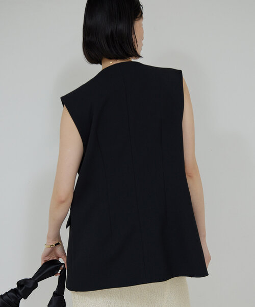 GALLARDAGALANTE（ガリャルダガランテ）の「ノーカラージレ（ベスト・レディース・ブラック/ベージュ・FREE）」の6枚目の写真