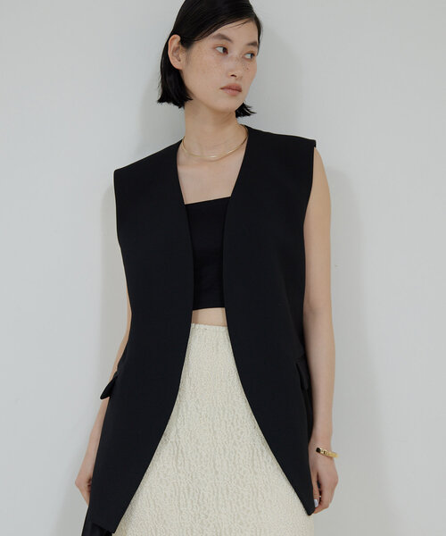 GALLARDAGALANTE（ガリャルダガランテ）の「ノーカラージレ（ベスト・レディース・ブラック/ベージュ・FREE）」の7枚目の写真