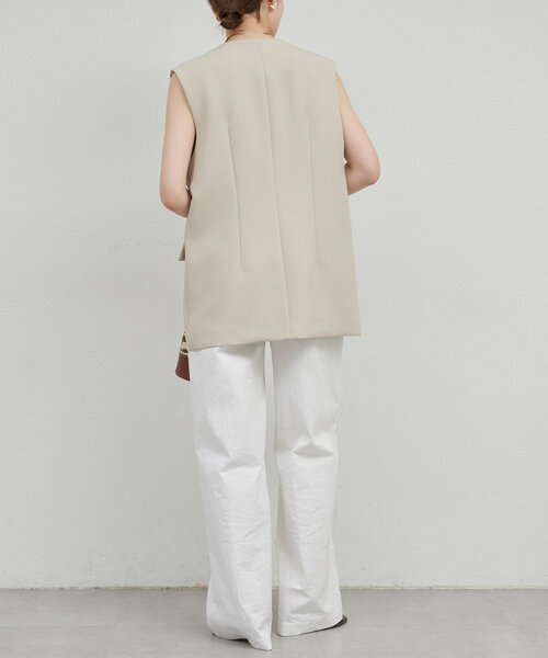 定価2.5万円　ヤマダヤ　aga ベージュ ノーカラージレ　ベスト　キャメル No.27 アトリエ タフガード®・ライト／キャメル – 土屋鞄の