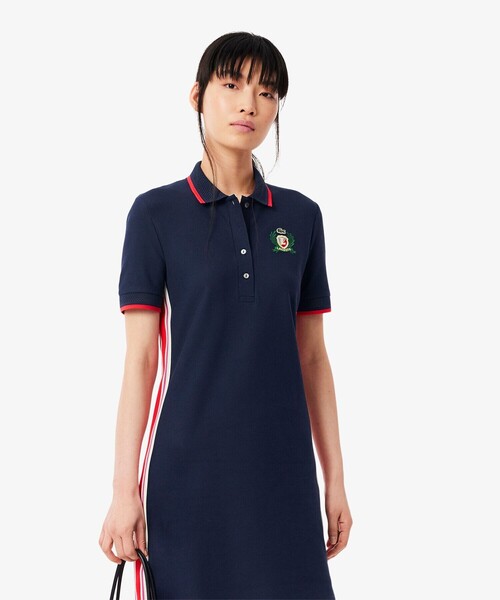 セール】サイドメッシュバンドポロドレス（シャツワンピース