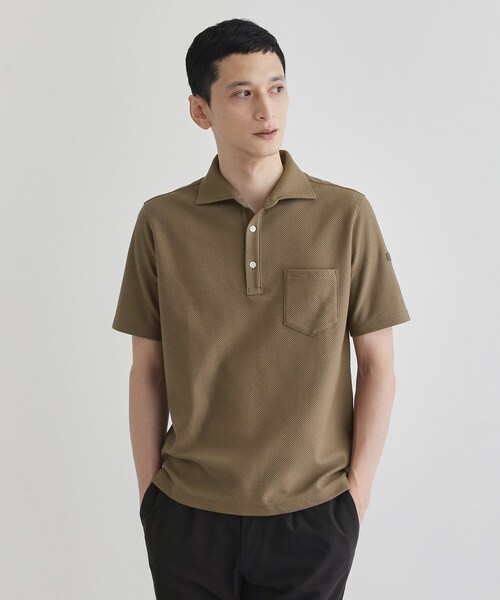 TAKEO KIKUCHI(タケオキクチ)の「【尾州織】メランジメッシュ ポロシャツ(ポロシャツ・メンズ・ライトグレー/ライトブルー/ブルー系その他/ネイビー/ブラウン系/レンガ・01/02/03/04/05)」の2枚目の写真