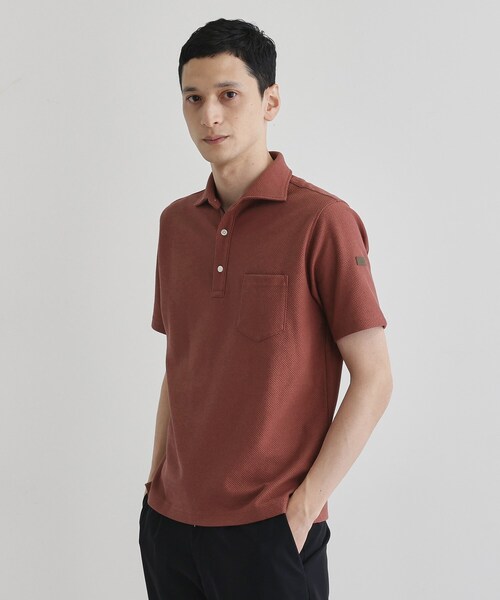 TAKEO KIKUCHI(タケオキクチ)の「【尾州織】メランジメッシュ ポロシャツ(ポロシャツ・メンズ・ライトグレー/ライトブルー/ブルー系その他/ネイビー/ブラウン系/レンガ・01/02/03/04/05)」の6枚目の写真