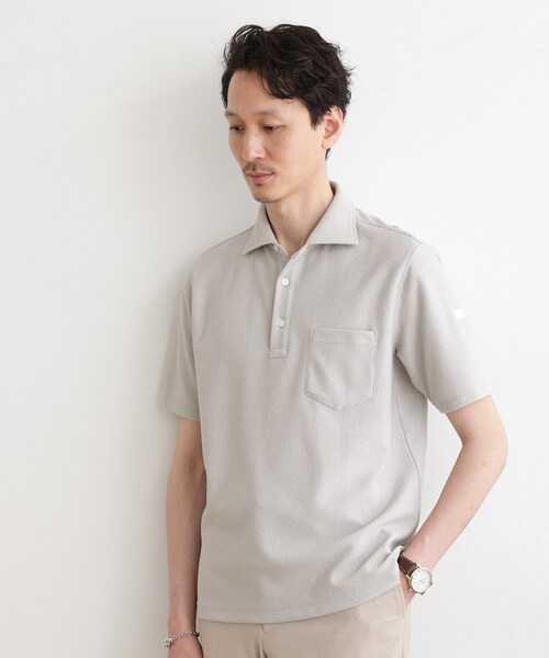 TAKEO KIKUCHI(タケオキクチ)の「【尾州織】メランジメッシュ ポロシャツ(ポロシャツ・メンズ・ライトグレー/ライトブルー/ブルー系その他/ネイビー/ブラウン系/レンガ・01/02/03/04/05)」の16枚目の写真