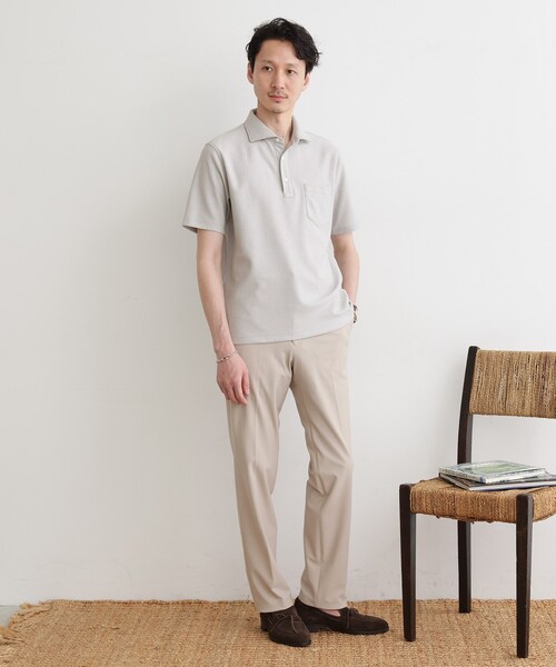 TAKEO KIKUCHI(タケオキクチ)の「【尾州織】メランジメッシュ ポロシャツ(ポロシャツ・メンズ・ライトグレー/ライトブルー/ブルー系その他/ネイビー/ブラウン系/レンガ・01/02/03/04/05)」の18枚目の写真