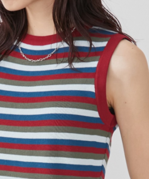 ゆん様❤️3点★ZARA★マルチボーダーニットタンク 着心地抜群♡おすすめ商品!! セール】マルチボーダーニットタンク（タンクトップ）｜Auntie