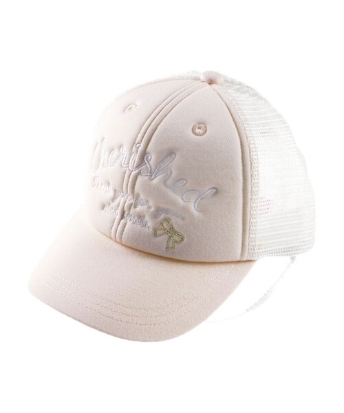 BRANSHES(ブランシェス)の「ロゴ/リボン刺繍メッシュキャップ(キャップ・キッズ・ブルー/ピンク・L/M/S)」の1枚目の写真