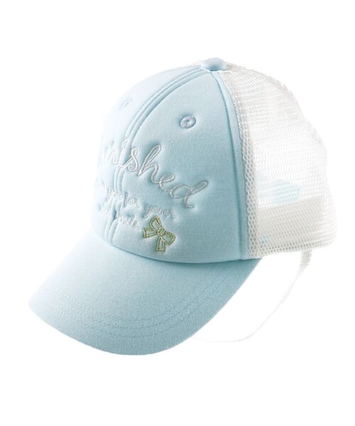 BRANSHES(ブランシェス)の「ロゴ/リボン刺繍メッシュキャップ(キャップ・キッズ・ブルー/ピンク・L/M/S)」の2枚目の写真