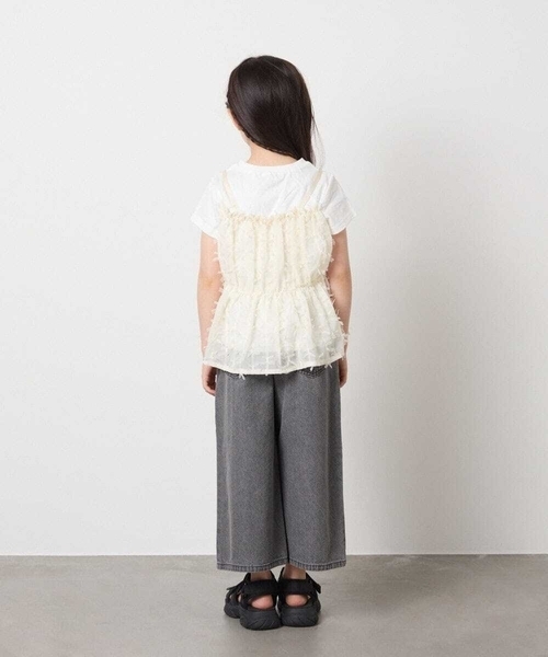 a.v.v（アーヴェヴェ）の「【接触冷感/ジメジメ対策】[100-130]シフォンキャミドッキングトップス（Tシャツ/カットソー・キッズ・ライラック/アイボリー/ブラック・110/100/120/130）」の19枚目の写真