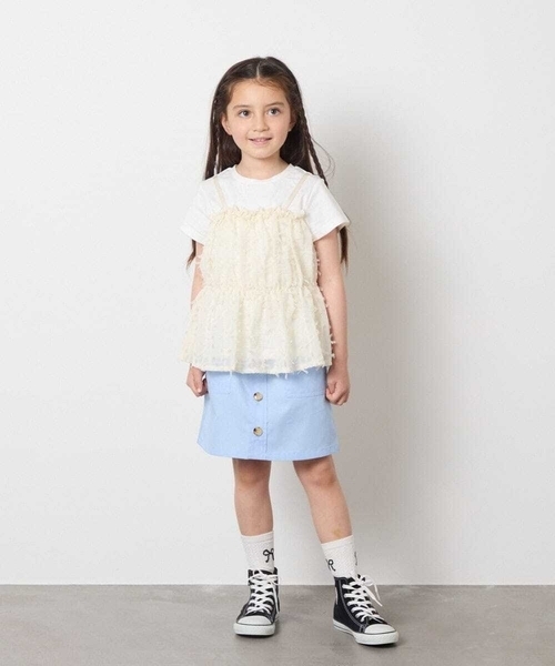 a.v.v（アーヴェヴェ）の「【接触冷感/ジメジメ対策】[100-130]シフォンキャミドッキングトップス（Tシャツ/カットソー・キッズ・ライラック/アイボリー/ブラック・110/100/120/130）」の20枚目の写真