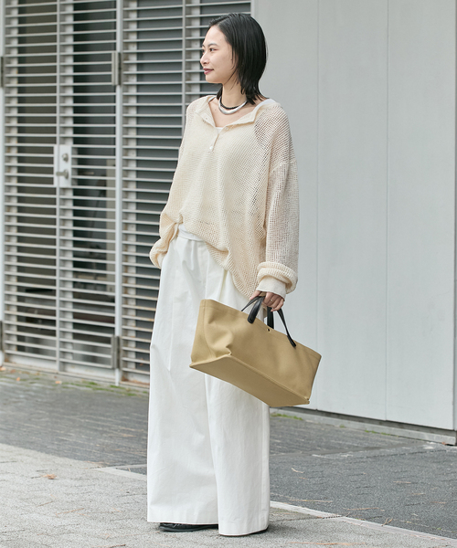 JOURNAL STANDARD(ジャーナルスタンダード)の「ヘンリーメッシュニット(ニット/セーター・レディース・ライトグレー/イエロー/アイボリー・FREE)」の6枚目の写真