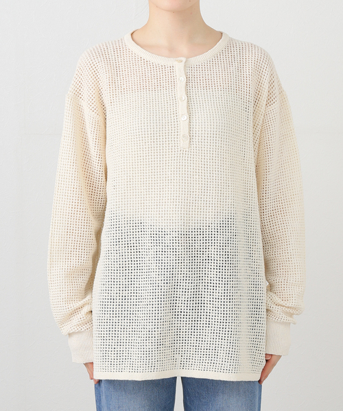 JOURNAL STANDARD(ジャーナルスタンダード)の「ヘンリーメッシュニット(ニット/セーター・レディース・ライトグレー/イエロー/アイボリー・FREE)」の19枚目の写真