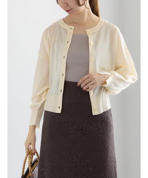 Te chichi（テチチ）の「前後2WAYラメシアークルーカーディガン（カーディガン/ボレロ・レディース・ネイビー/オフホワイト/グレー・F）」の17枚目の写真