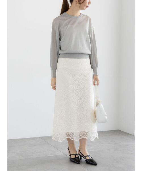 Te chichi（テチチ）の「前後2WAYラメシアークルーカーディガン（カーディガン/ボレロ・レディース・ネイビー/オフホワイト/グレー・F）」の18枚目の写真