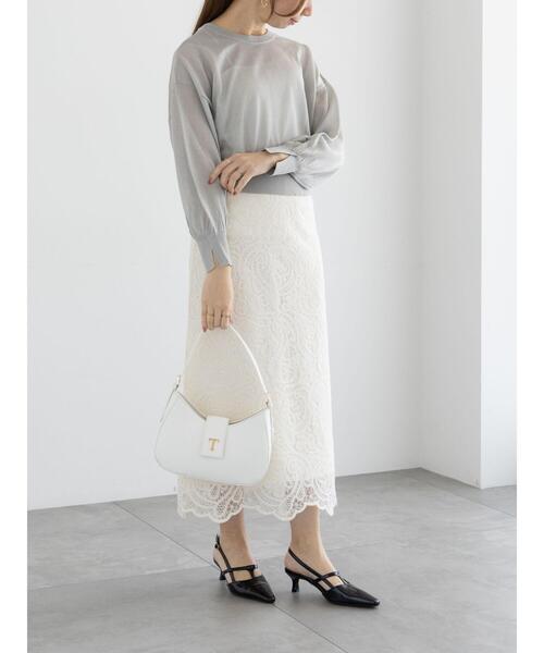 Te chichi（テチチ）の「前後2WAYラメシアークルーカーディガン（カーディガン/ボレロ・レディース・ネイビー/オフホワイト/グレー・F）」の19枚目の写真