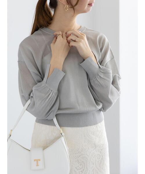 Te chichi（テチチ）の「前後2WAYラメシアークルーカーディガン（カーディガン/ボレロ・レディース・ネイビー/オフホワイト/グレー・F）」の20枚目の写真