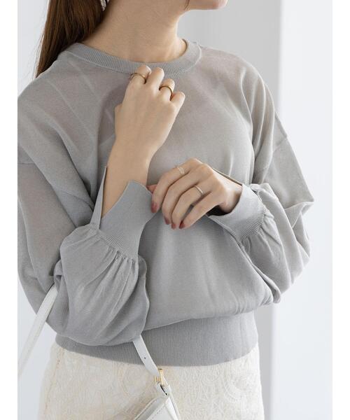 Te chichi（テチチ）の「前後2WAYラメシアークルーカーディガン（カーディガン/ボレロ・レディース・ネイビー/オフホワイト/グレー・F）」の21枚目の写真