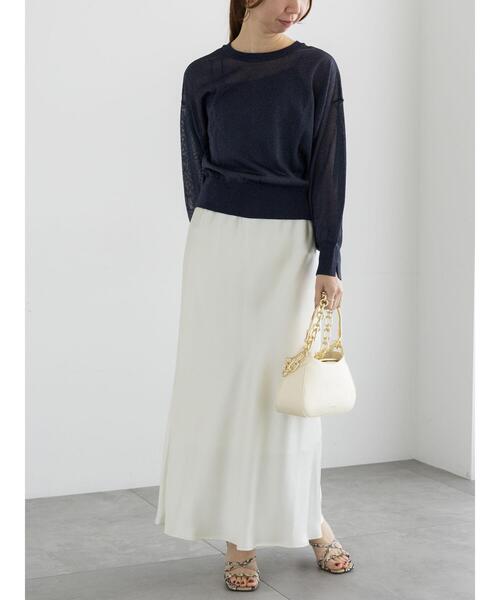 Te chichi（テチチ）の「前後2WAYラメシアークルーカーディガン（カーディガン/ボレロ・レディース・ネイビー/オフホワイト/グレー・F）」の22枚目の写真