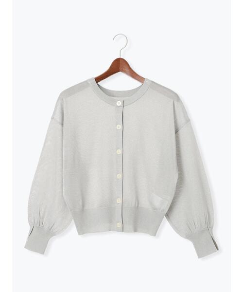 Te chichi（テチチ）の「前後2WAYラメシアークルーカーディガン（カーディガン/ボレロ・レディース・ネイビー/オフホワイト/グレー・F）」の6枚目の写真