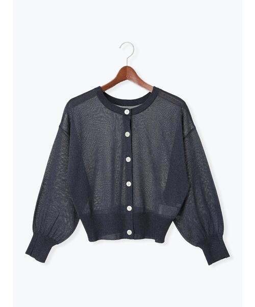 Te chichi（テチチ）の「前後2WAYラメシアークルーカーディガン（カーディガン/ボレロ・レディース・ネイビー/オフホワイト/グレー・F）」の7枚目の写真