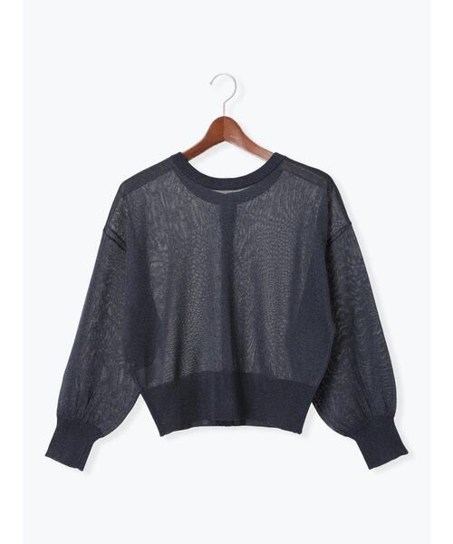 Te chichi（テチチ）の「前後2WAYラメシアークルーカーディガン（カーディガン/ボレロ・レディース・ネイビー/オフホワイト/グレー・F）」の14枚目の写真