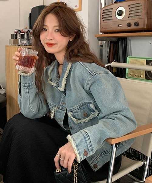 Miniministore(ミニミニストア)の「フリンジデニムジャケット デニムブルゾン(デニムジャケット・レディース・サックスブルー・L/M)」の15枚目の写真