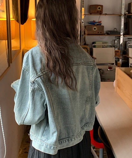 Miniministore(ミニミニストア)の「フリンジデニムジャケット デニムブルゾン(デニムジャケット・レディース・サックスブルー・L/M)」の22枚目の写真