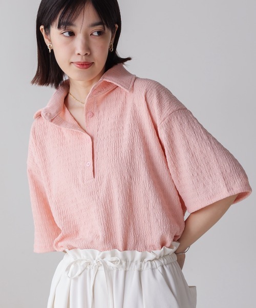 Bou Jeloud(ブージュルード)の「スキッパーカットソー(Tシャツ/カットソー・レディース・ベージュ/イエロー/ピンク・FREE)」の2枚目の写真