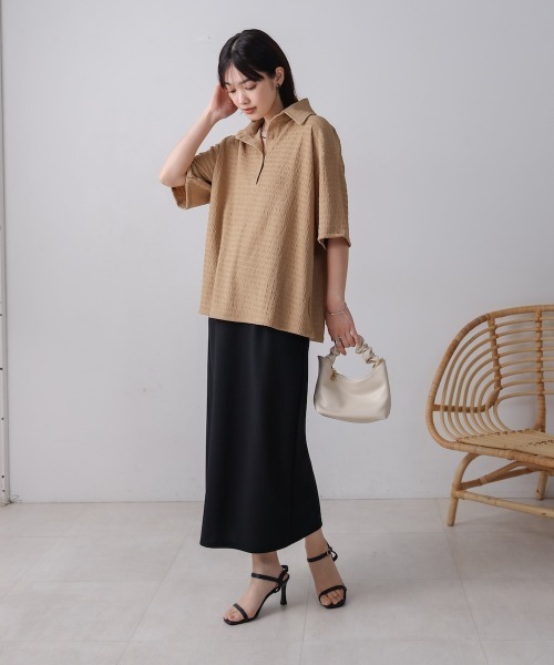 Bou Jeloud(ブージュルード)の「スキッパーカットソー(Tシャツ/カットソー・レディース・ベージュ/イエロー/ピンク・FREE)」の5枚目の写真